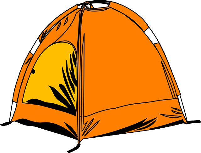 oranžový dětský stan